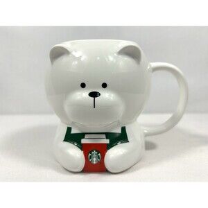 Starbucks 2025 Mug Ceramic Christmas Bearista Bear White 12oz HOLIDAY